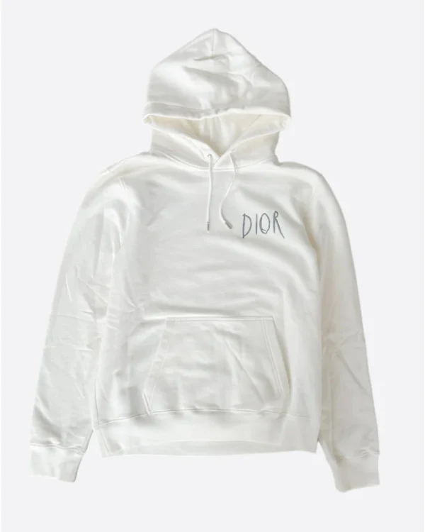 Dior-Raymond-Pettibon-White-Embroidered-Logo-Hoodie