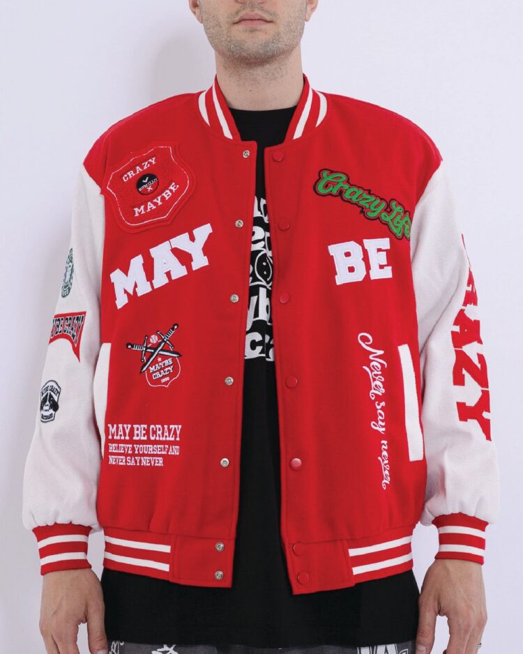 NeverSayNeverRedVarsityJacket