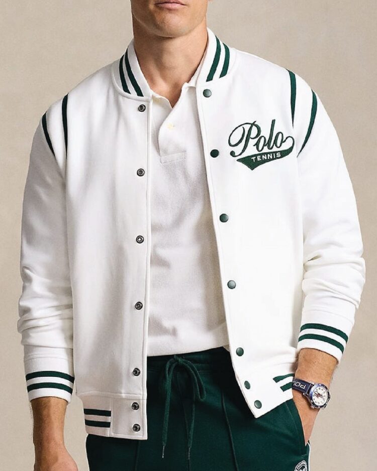 Wimbledon Double-Knit Baseball Varsity Jacket